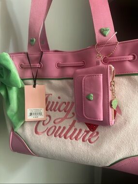 Juicy Couture Pink Tote with Matching Pink Coin Pouch NEED GONE ASAP
